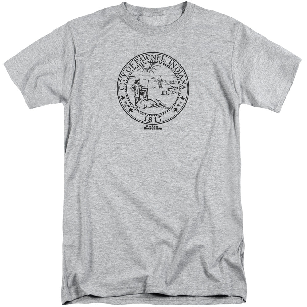 Parks And Rec/pawnee Seal-s/s Adult Tall-athletic Heather