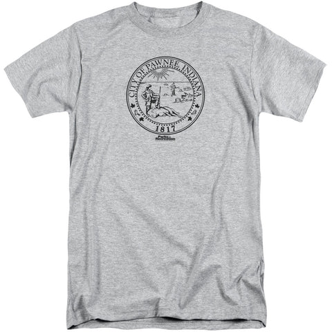 Parks And Rec/pawnee Seal-s/s Adult Tall-athletic Heather