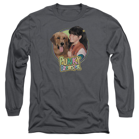 Punky Brewster/punky & Brandon - L/s Adult 18/1 - Charcoal