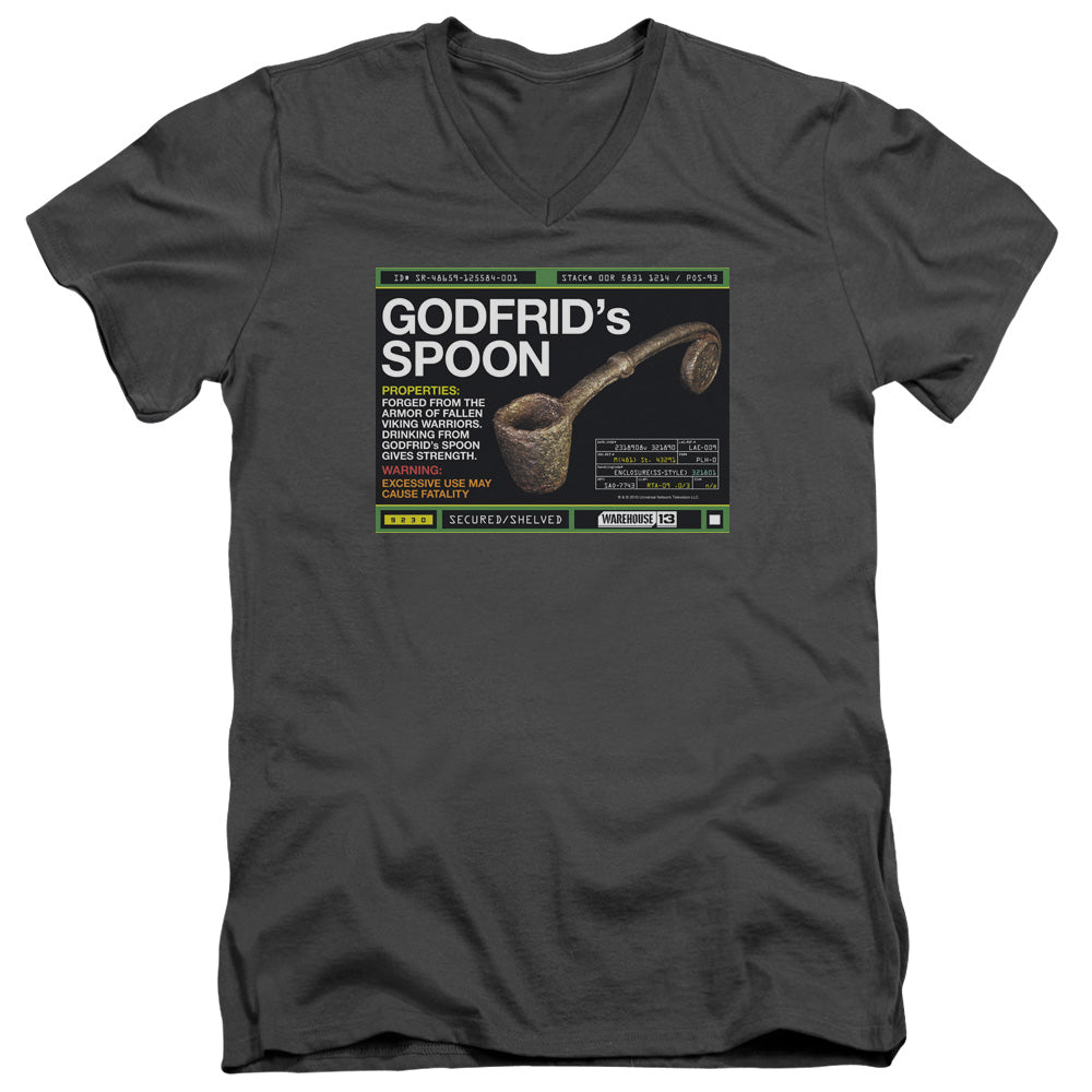 Warehouse 13/godfrid Spoon - S/s Adult V-neck - Charcoal