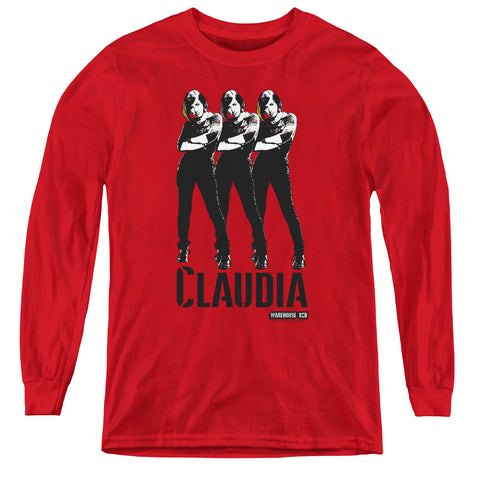 Warehouse 13/claudia - Youth Long Sleeve Tee - Red