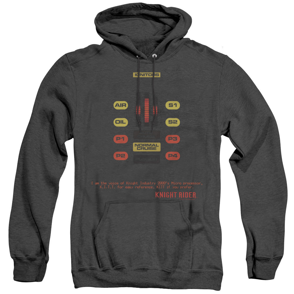 Knight Rider/kitt Consol - Adult Heather Hoodie - Black - Sm