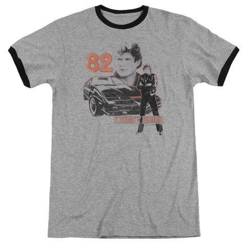 Knight Rider/1982 - Adult Ringer - Heather/black