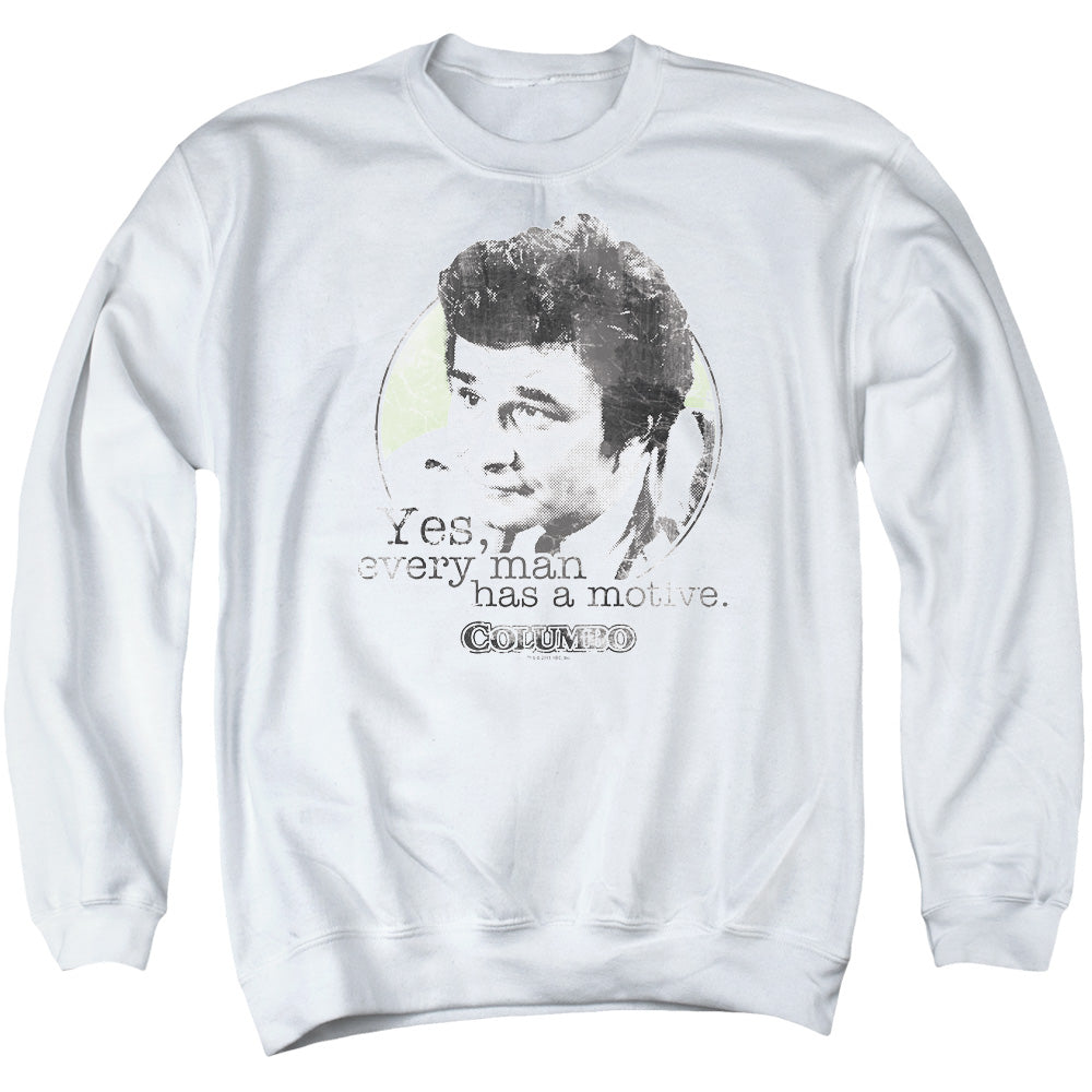 Columbo/motive-adult Crewneck Sweatshirt-white