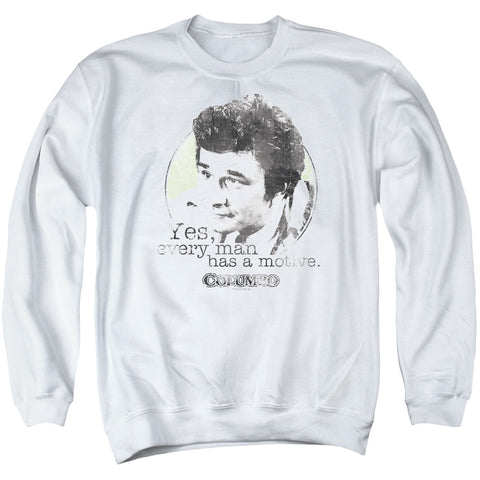 Columbo/motive-adult Crewneck Sweatshirt-white