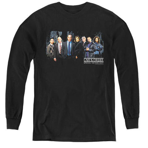 Law And Order Svu/cast - Youth Long Sleeve Tee - Black