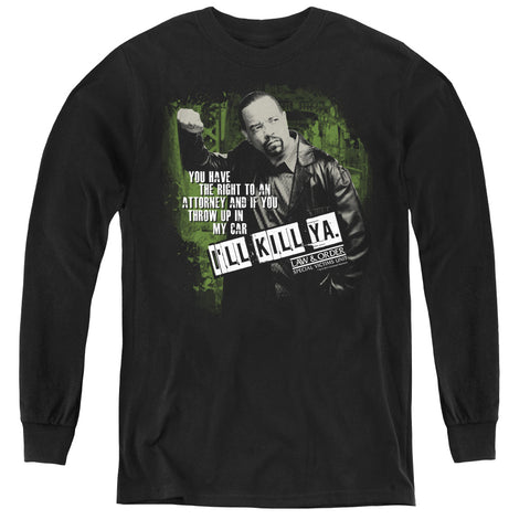Law And Order Svu/ill Kill Ya - Youth Long Sleeve Tee - Black