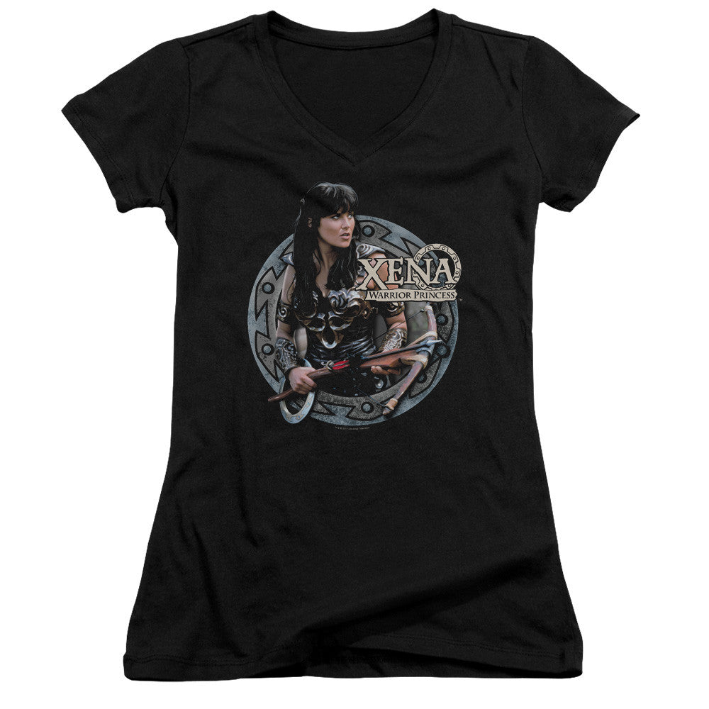 Juniors Sheer Cap Sleeve V-Neck