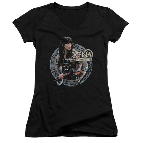 Juniors Sheer Cap Sleeve V-Neck