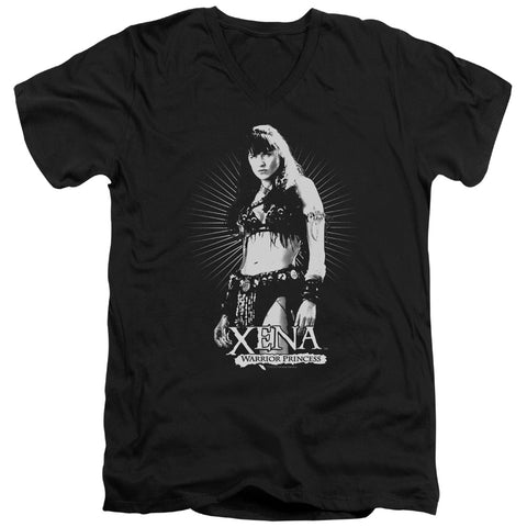 Xena/dont Mess With Me - S/s Adult V-neck - Black