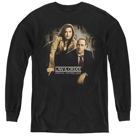 Law And Order Svu/helping Victims - Youth Long Sleeve Tee - Black - Sm