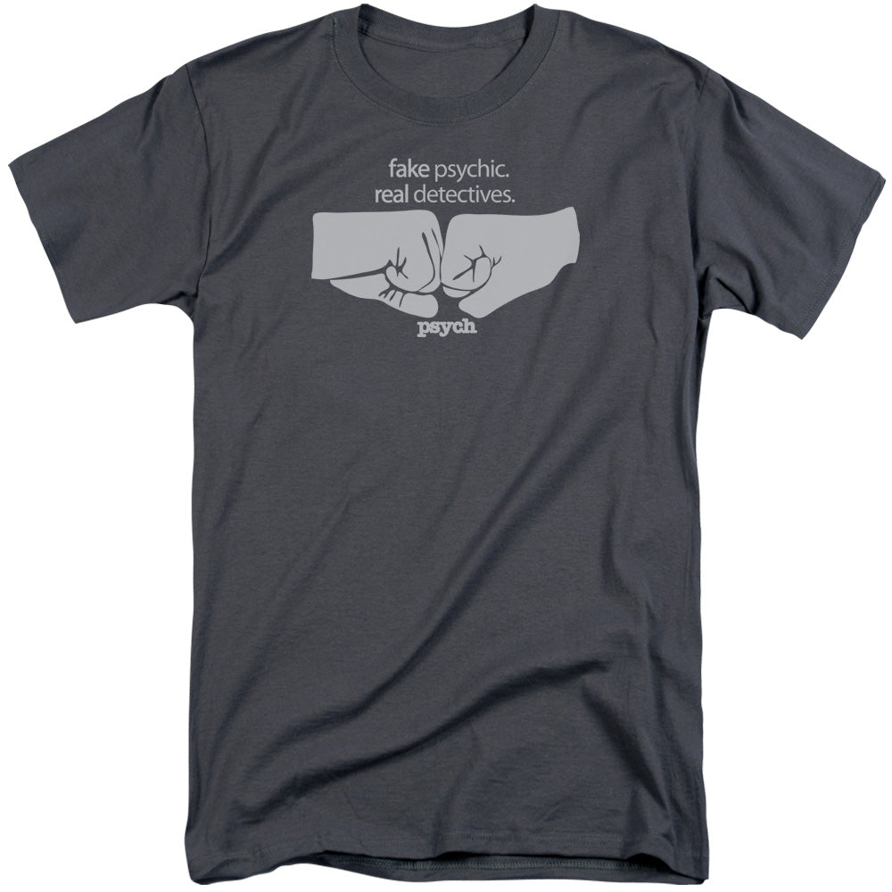 Psych/fist Bump-s/s Adult Tall-charcoal