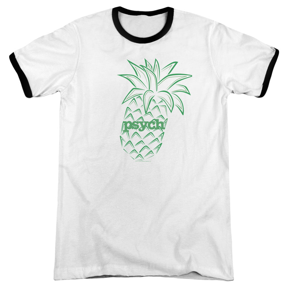 Psych/pineapple - Adult Ringer - White/black