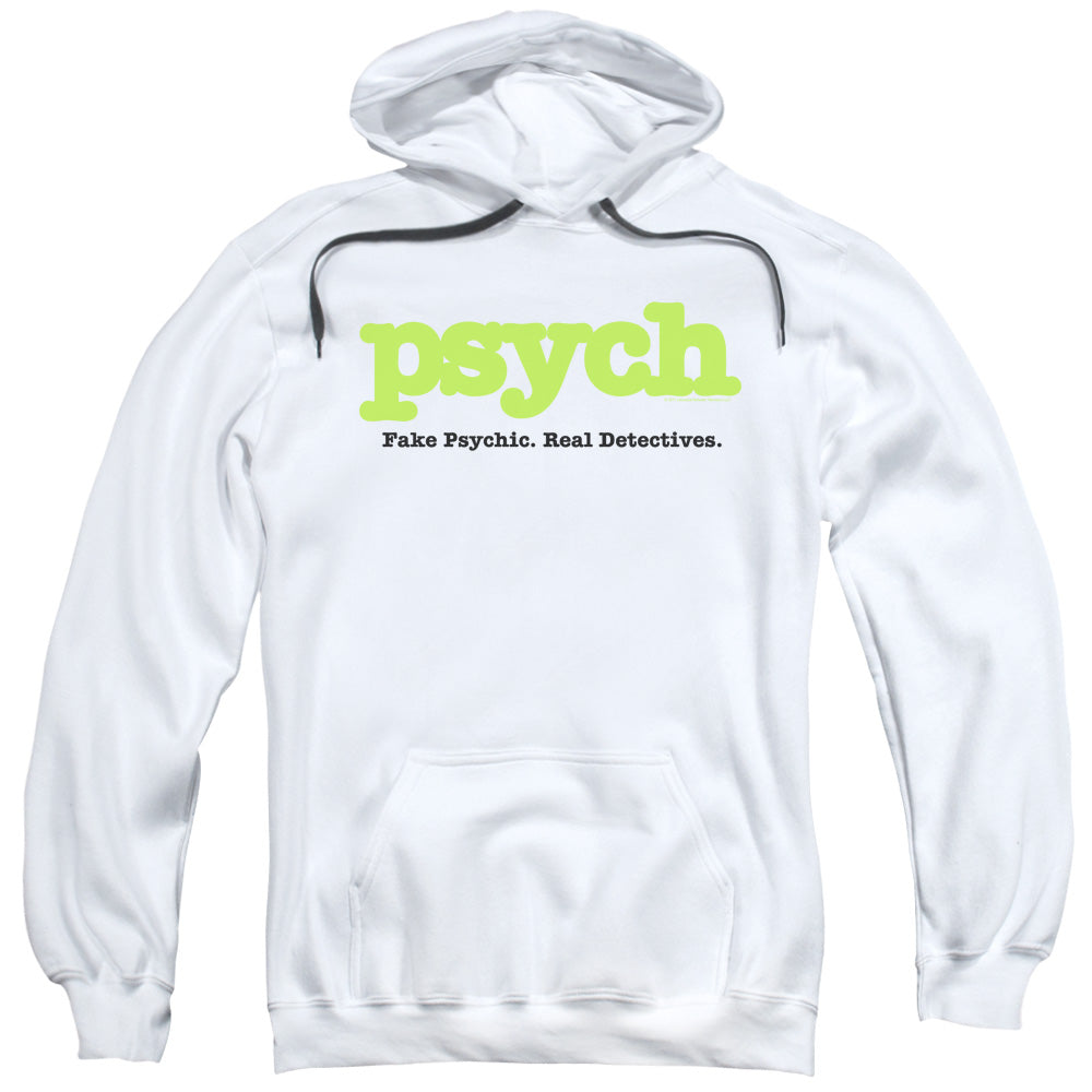 Psych/title-adult Pull-over Hoodie-white