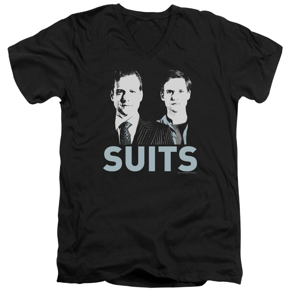 Suits/harvey And Mike - S/s Adult V-neck - Black