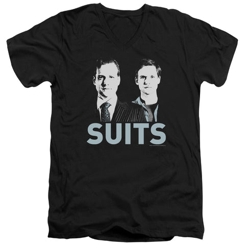 Suits/harvey And Mike - S/s Adult V-neck - Black