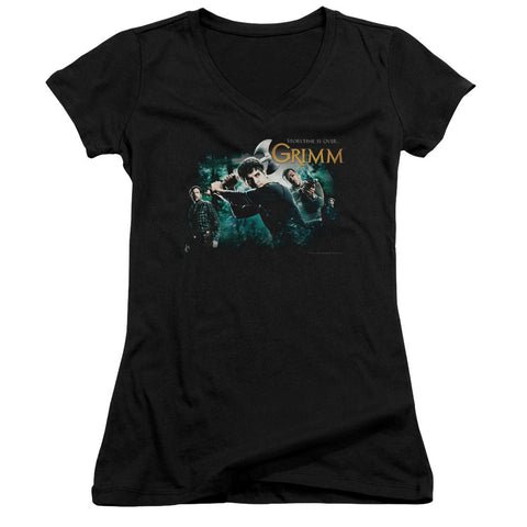 Juniors Sheer Cap Sleeve V-Neck