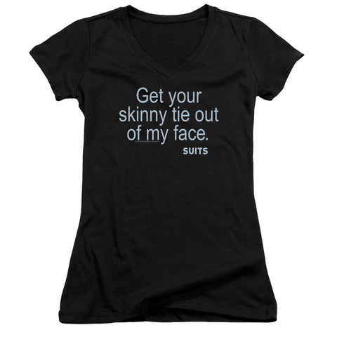Juniors Sheer Cap Sleeve V-Neck