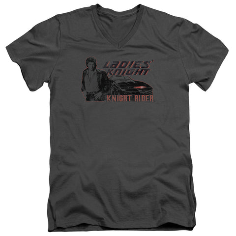 Knight Rider/ladies Knight - S/s Adult V-neck - Charcoal