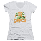 Juniors Sheer Cap Sleeve V-Neck