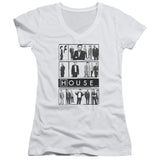 Juniors Sheer Cap Sleeve V-Neck