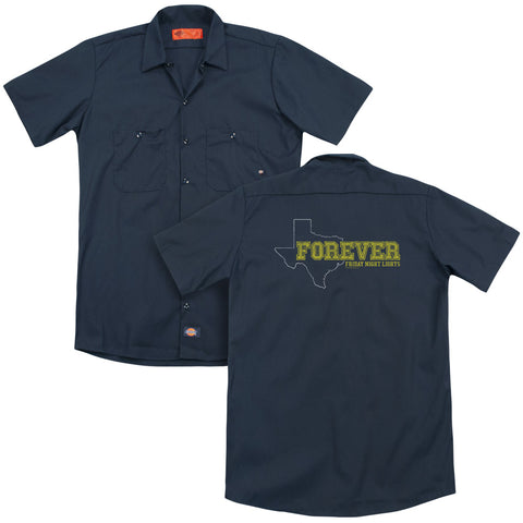Friday Night Lights/texas Forever (back Print) - Adult Work Shirt - Navy