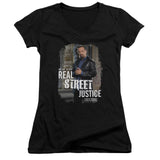 Juniors Sheer Cap Sleeve V-Neck