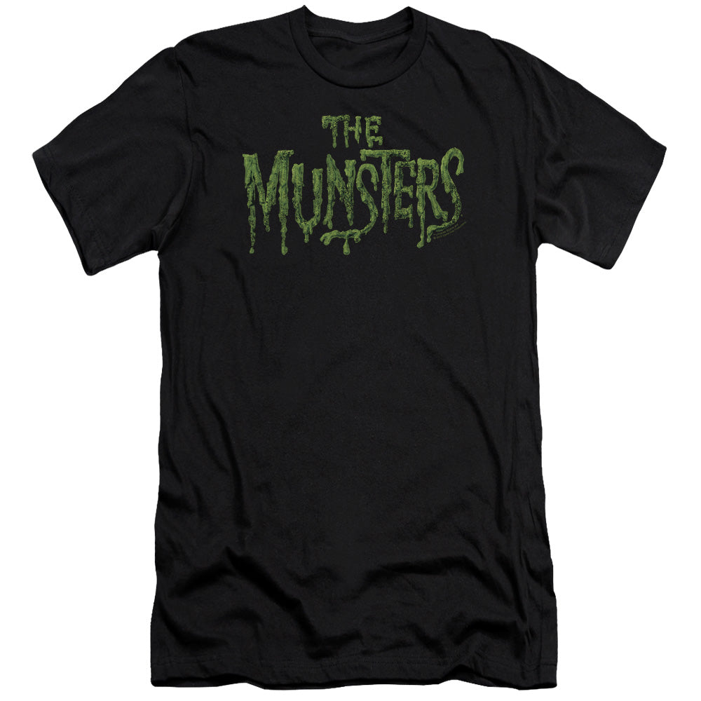 The Munsters/distress Logo-premuim Canvas Adult Slim Fit 30/1-black
