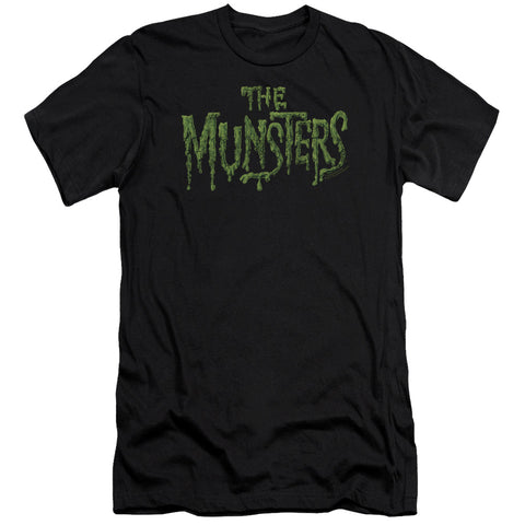 The Munsters/distress Logo-premuim Canvas Adult Slim Fit 30/1-black