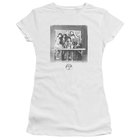 Juniors Sheer Cap Sleeve