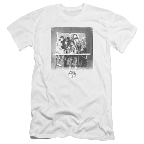 Saved By The Bell/class Photo-premuim Canvas Adult Slim Fit 30/1-white
