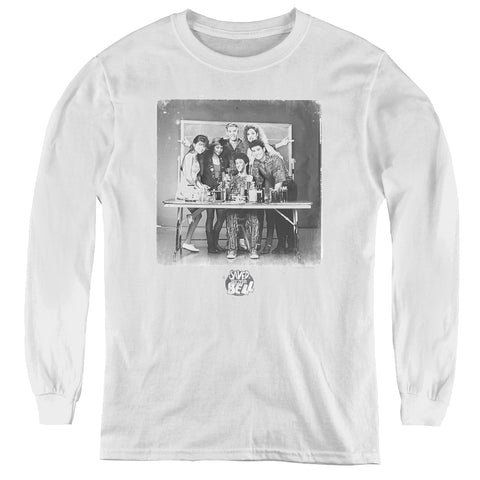 Saved By The Bell/class Photo - Youth Long Sleeve Tee - White
