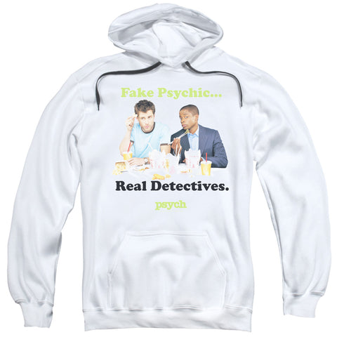 Psych/take Out-adult Pull-over Hoodie-white