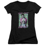 Juniors Sheer Cap Sleeve V-Neck