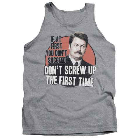 Parks And Rec/dont Screw Up-adult Tank-athletic Heather