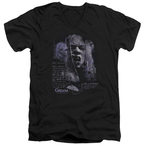 Grimm/lady Hexenbeast - S/s Adult V-neck 30/1 - Black - 2x - Black