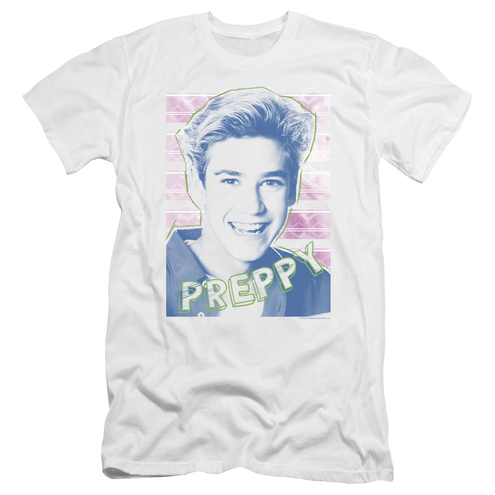 Saved By The Bell/preppy-premuim Canvas Adult Slim Fit 30/1-white