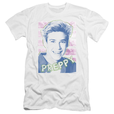 Saved By The Bell/preppy-premuim Canvas Adult Slim Fit 30/1-white