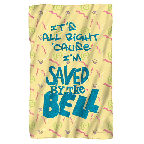 Saved By The Bell/all Right-fleece Blanket-white