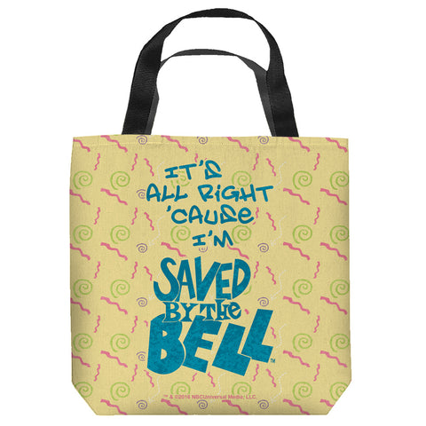 SAVED BY THE BELL-ALL RIGHT - TOTE BAG - 16x16