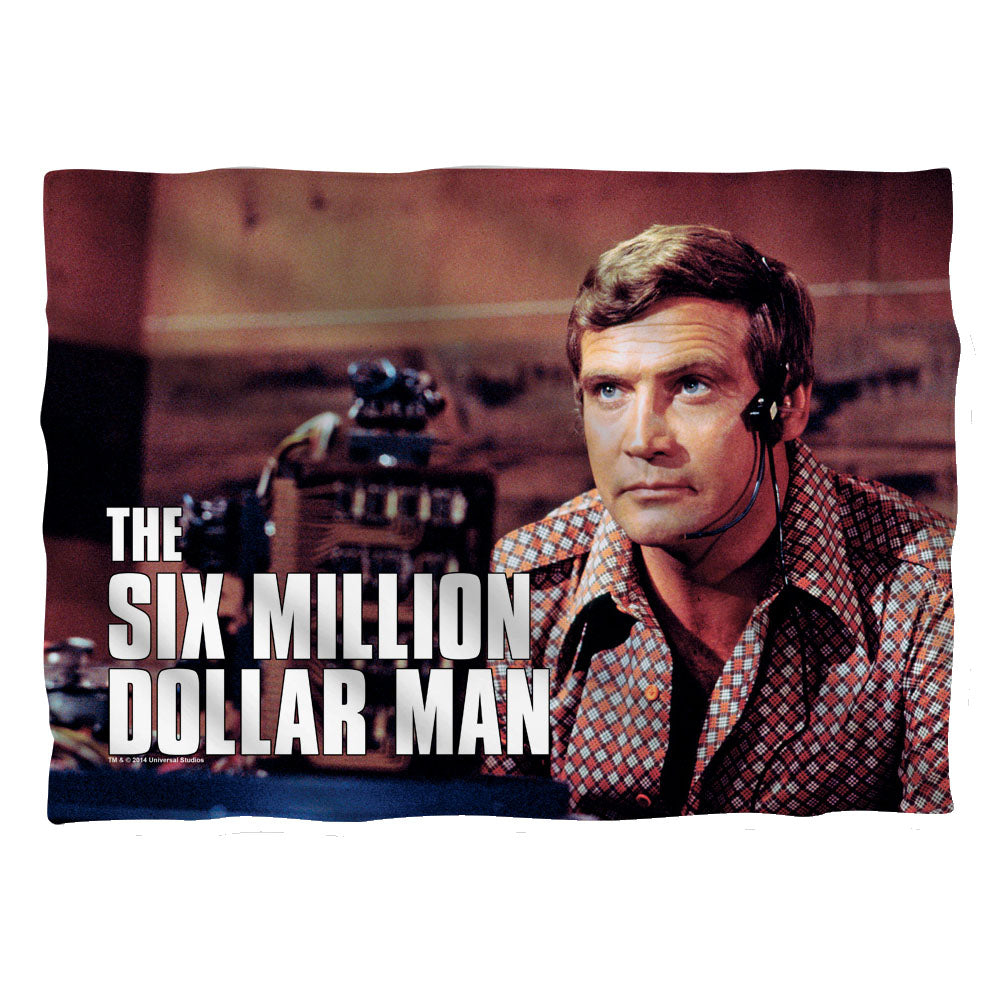 Six Million Dollar Man/steve Austin (front/back Print)-pillow Case-white