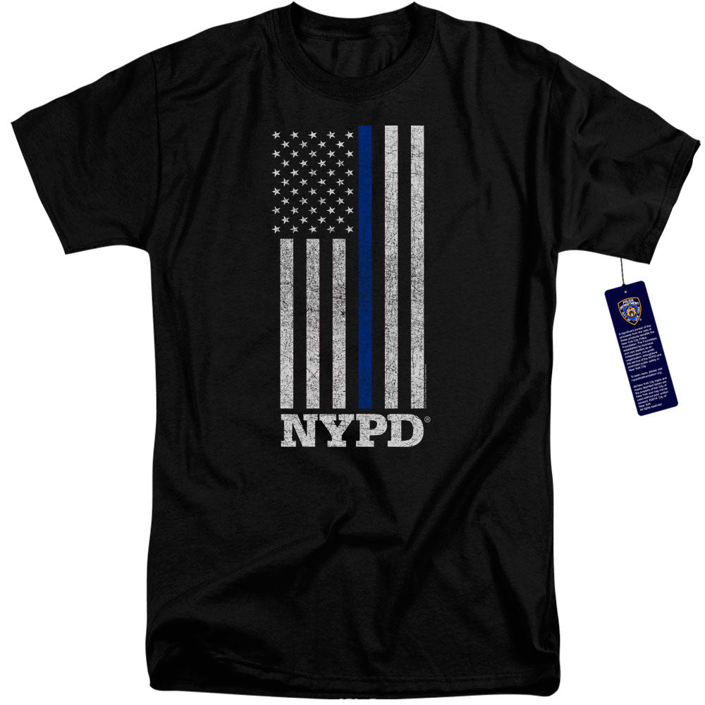 New York City/thin Blue Line-s/s Adult Tall 18/1-black