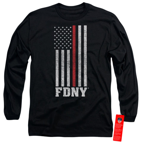 New York City/thin Red Line-l/s Adult 18/1-black