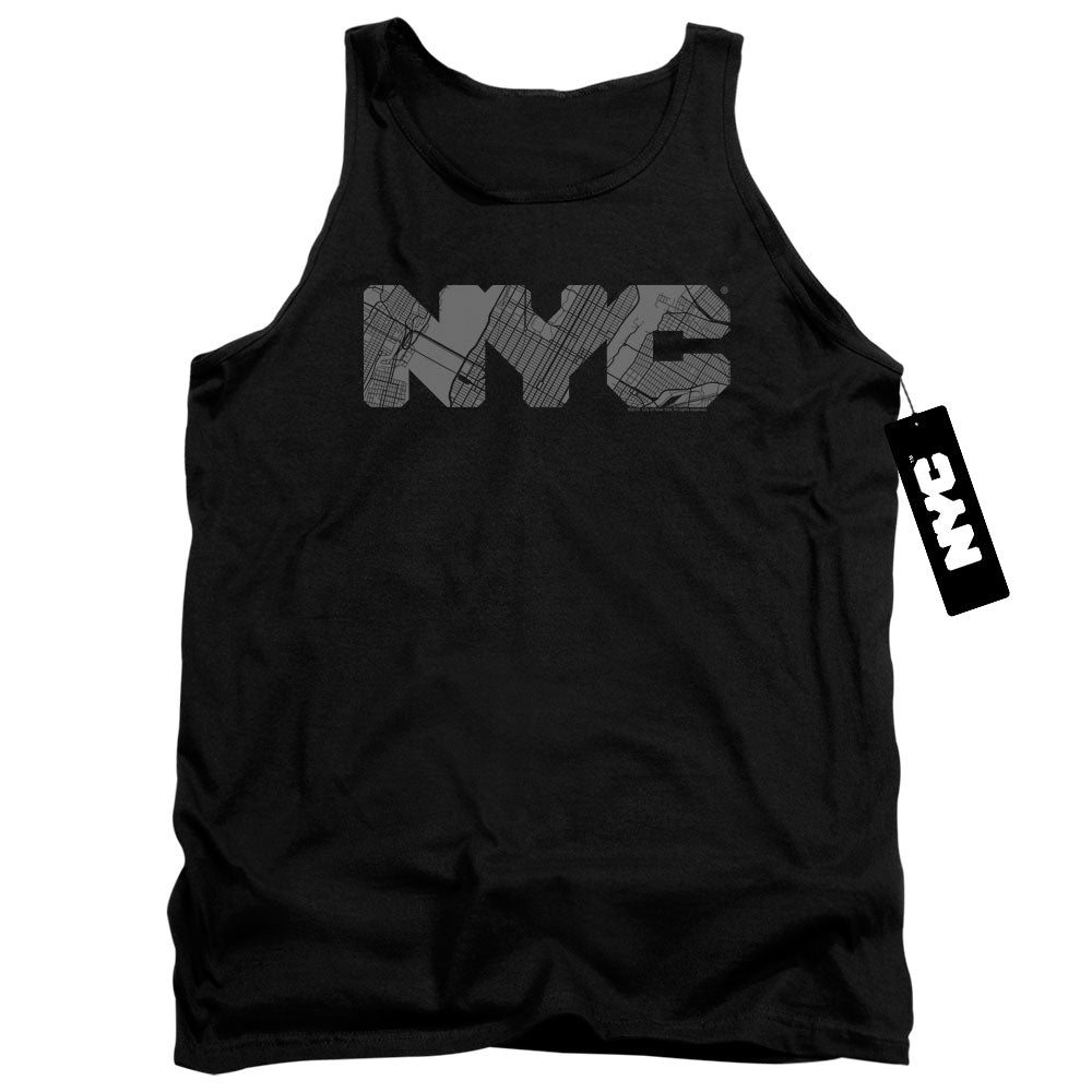 New York City/nyc Map Fill-adult Tank-black