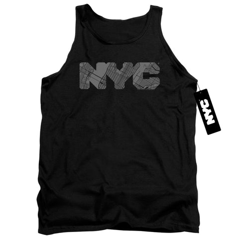 New York City/nyc Map Fill-adult Tank-black