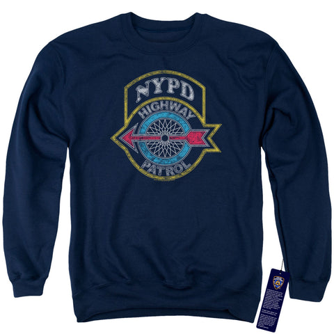New York City/highway Patrol-adult Crewneck Sweatshirt-navy