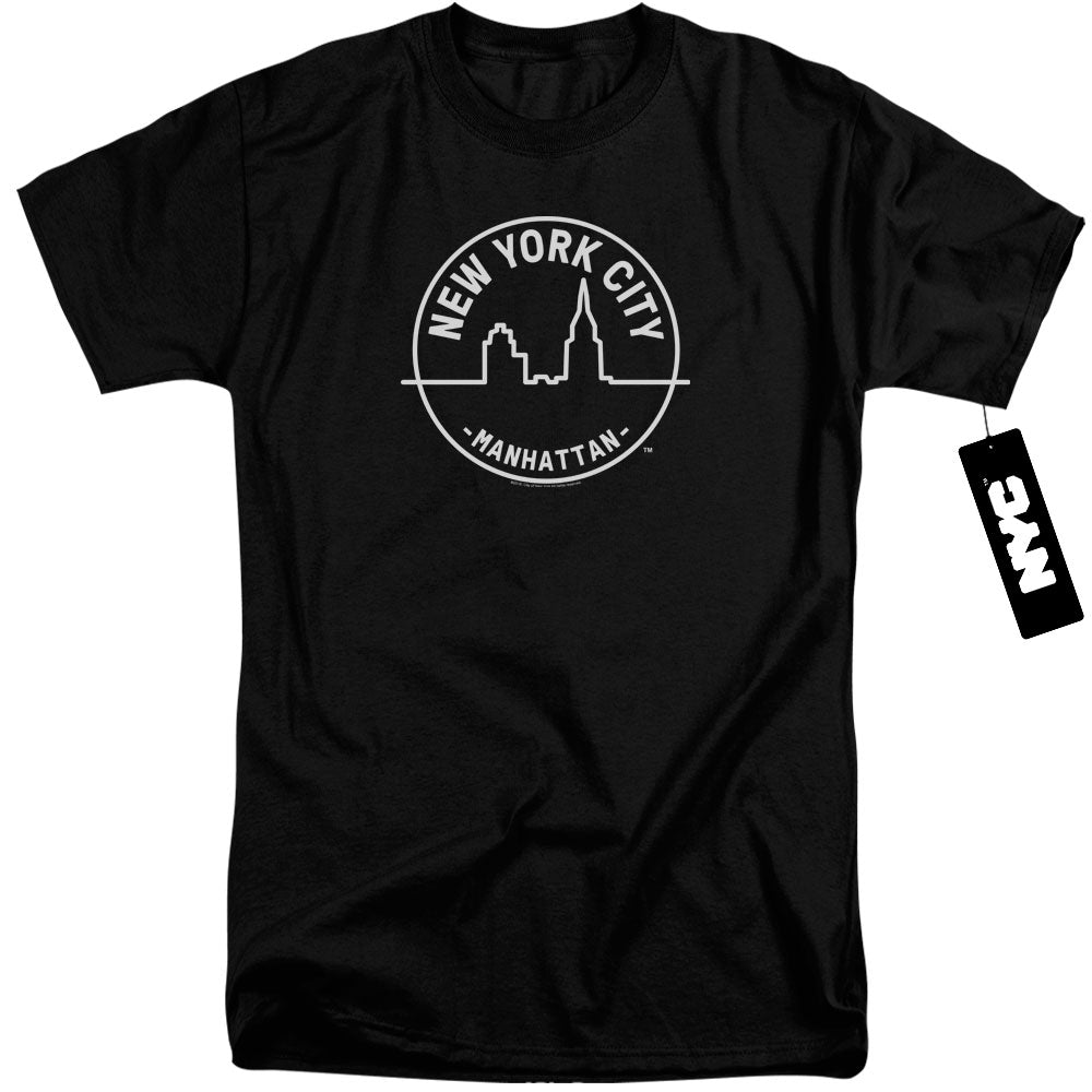 New York City/see Nyc Manhattan-s/s Adult Tall 18/1-black