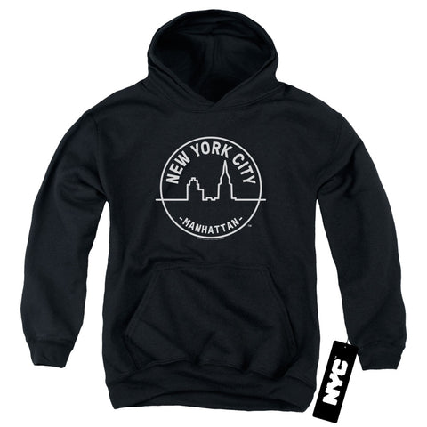 New York City/see Nyc Manhattan-youth Pull-over Hoodie-black