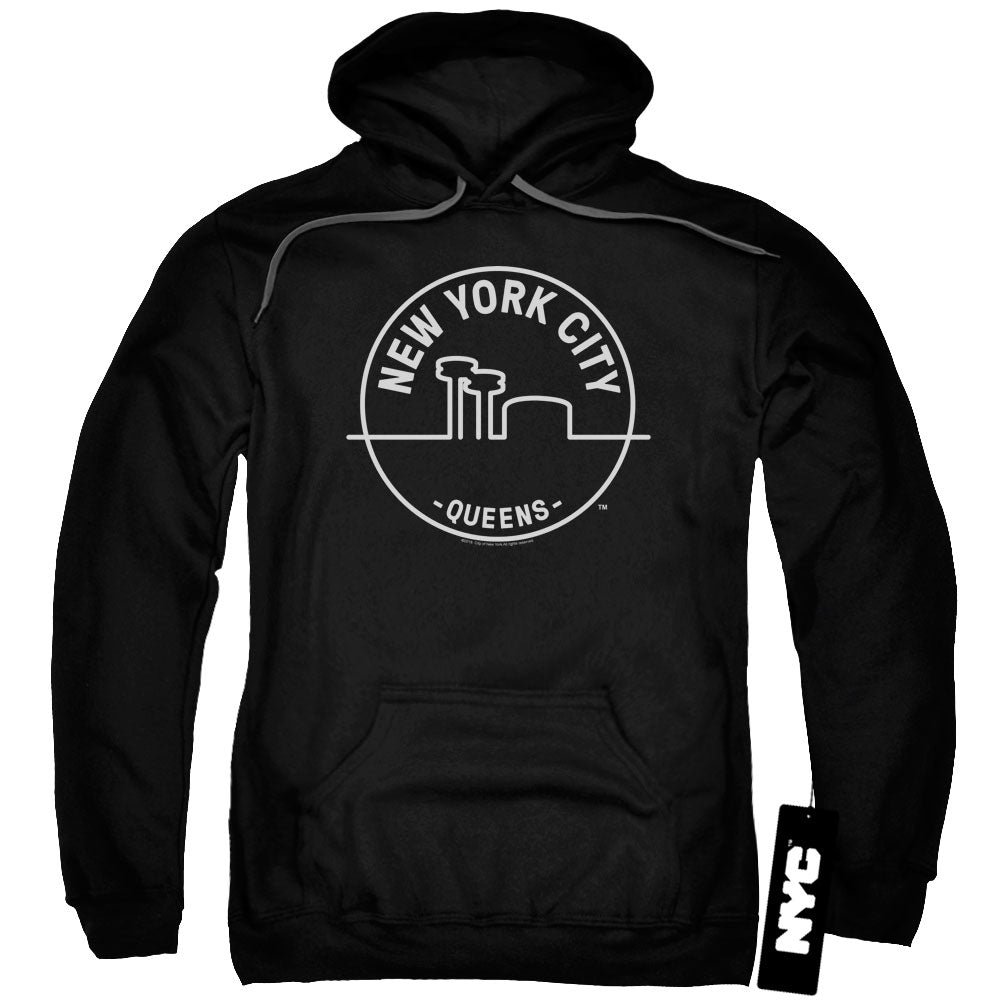 New York City/see Nyc Queens-adult Pull-over Hoodie-black