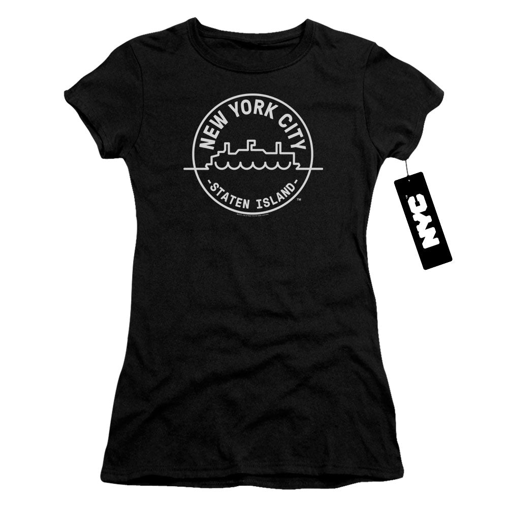 New York City/see Nyc Staten Island-s/s Junior Sheer-black